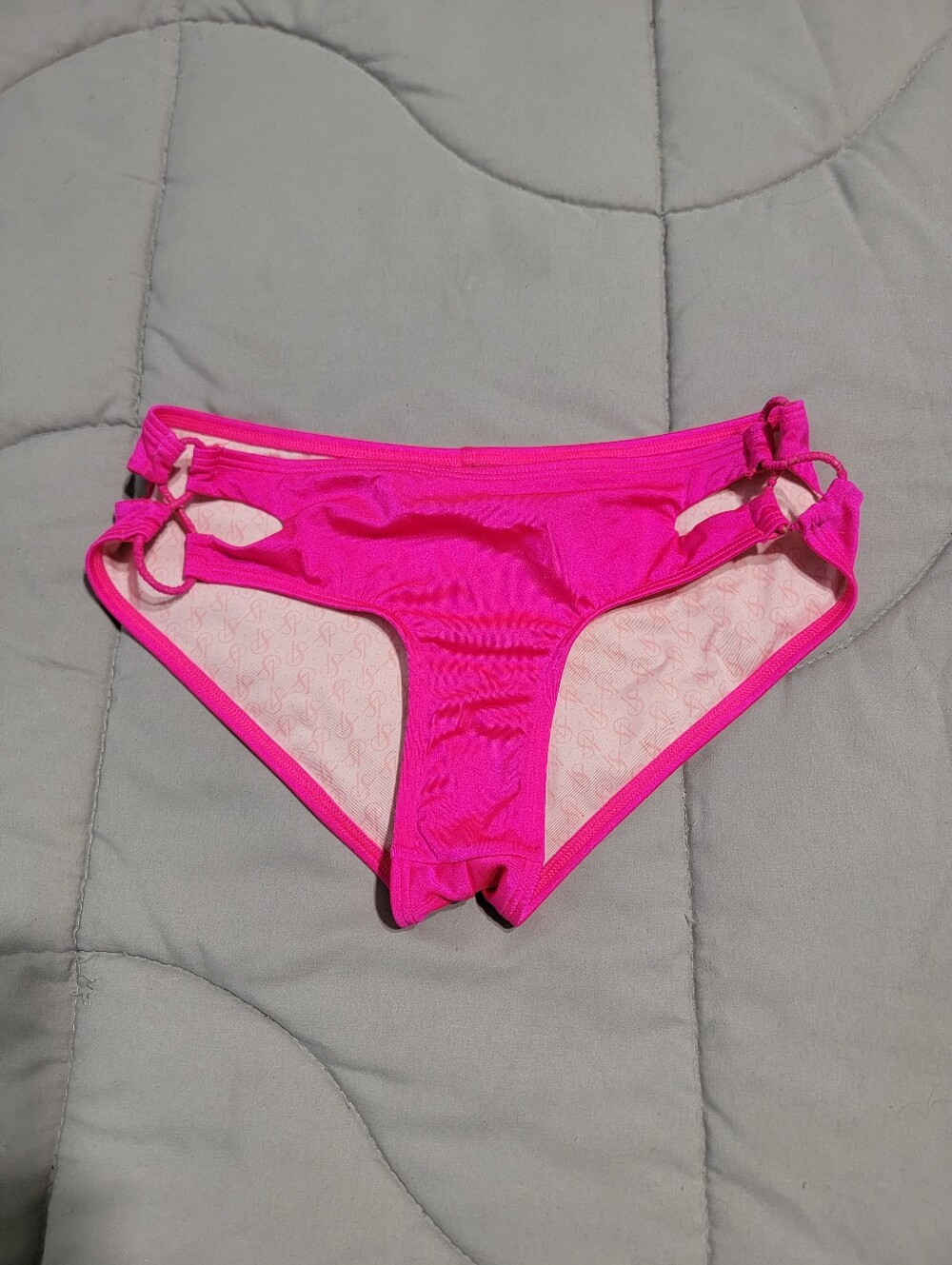 Victoria's Secret Side-Cutout Hot Pink Bikini Bottom - Size Medium
